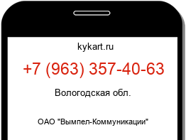 Информация о номере телефона +7 (963) 357-40-63: регион, оператор