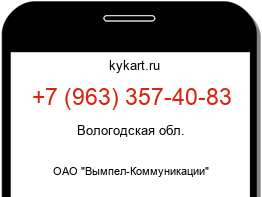 Информация о номере телефона +7 (963) 357-40-83: регион, оператор