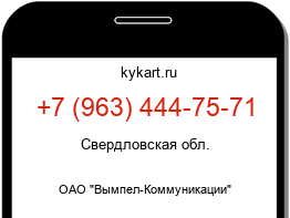 Информация о номере телефона +7 (963) 444-75-71: регион, оператор
