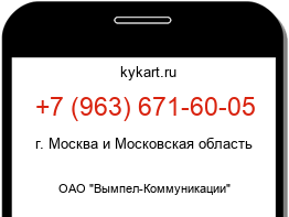 Информация о номере телефона +7 (963) 671-60-05: регион, оператор