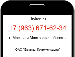 Информация о номере телефона +7 (963) 671-62-34: регион, оператор