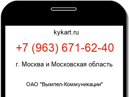 Информация о номере телефона +7 (963) 671-62-40: регион, оператор