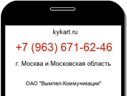 Информация о номере телефона +7 (963) 671-62-46: регион, оператор