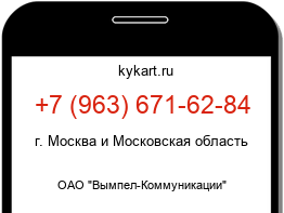 Информация о номере телефона +7 (963) 671-62-84: регион, оператор