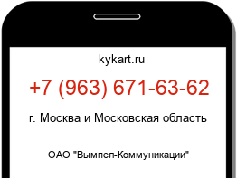 Информация о номере телефона +7 (963) 671-63-62: регион, оператор