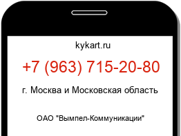 Информация о номере телефона +7 (963) 715-20-80: регион, оператор