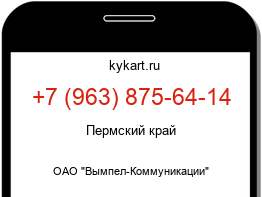 Информация о номере телефона +7 (963) 875-64-14: регион, оператор