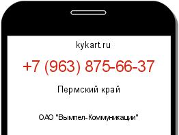 Информация о номере телефона +7 (963) 875-66-37: регион, оператор