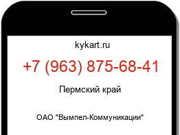 Информация о номере телефона +7 (963) 875-68-41: регион, оператор