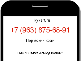 Информация о номере телефона +7 (963) 875-68-91: регион, оператор