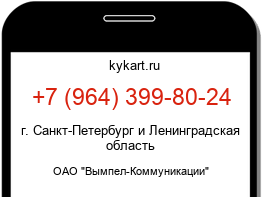 Информация о номере телефона +7 (964) 399-80-24: регион, оператор