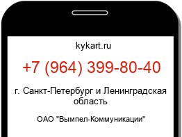 Информация о номере телефона +7 (964) 399-80-40: регион, оператор
