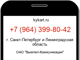 Информация о номере телефона +7 (964) 399-80-42: регион, оператор