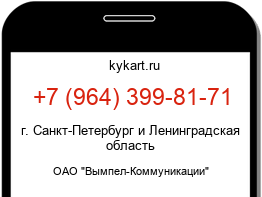 Информация о номере телефона +7 (964) 399-81-71: регион, оператор