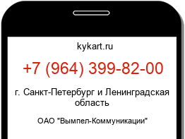 Информация о номере телефона +7 (964) 399-82-00: регион, оператор