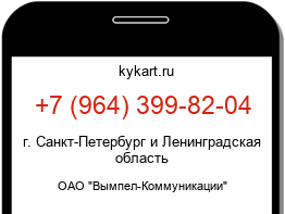 Информация о номере телефона +7 (964) 399-82-04: регион, оператор