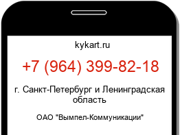 Информация о номере телефона +7 (964) 399-82-18: регион, оператор