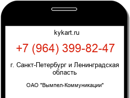 Информация о номере телефона +7 (964) 399-82-47: регион, оператор