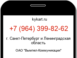 Информация о номере телефона +7 (964) 399-82-62: регион, оператор
