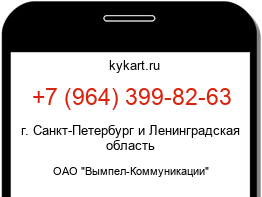 Информация о номере телефона +7 (964) 399-82-63: регион, оператор