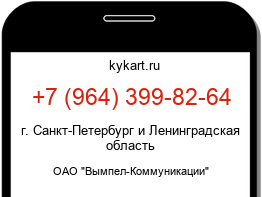 Информация о номере телефона +7 (964) 399-82-64: регион, оператор