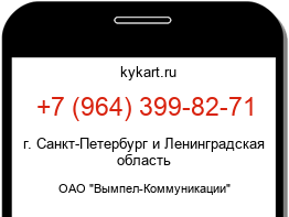 Информация о номере телефона +7 (964) 399-82-71: регион, оператор