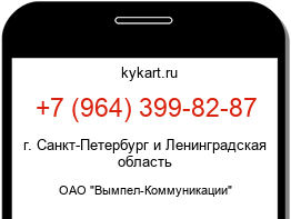 Информация о номере телефона +7 (964) 399-82-87: регион, оператор
