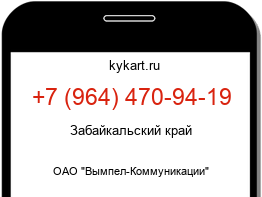 Информация о номере телефона +7 (964) 470-94-19: регион, оператор