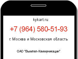 Информация о номере телефона +7 (964) 580-51-93: регион, оператор