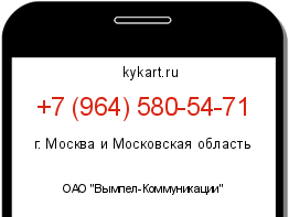 Информация о номере телефона +7 (964) 580-54-71: регион, оператор