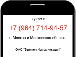 Информация о номере телефона +7 (964) 714-94-57: регион, оператор