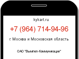 Информация о номере телефона +7 (964) 714-94-96: регион, оператор