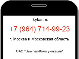 Информация о номере телефона +7 (964) 714-99-23: регион, оператор