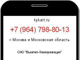 Информация о номере телефона +7 (964) 798-80-13: регион, оператор
