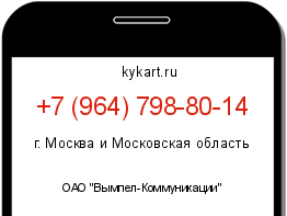 Информация о номере телефона +7 (964) 798-80-14: регион, оператор