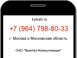 Информация о номере телефона +7 (964) 798-80-33: регион, оператор