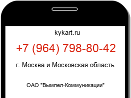 Информация о номере телефона +7 (964) 798-80-42: регион, оператор