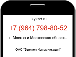 Информация о номере телефона +7 (964) 798-80-52: регион, оператор