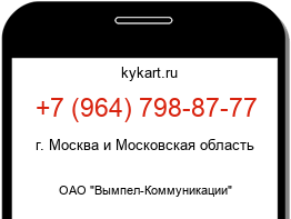 Информация о номере телефона +7 (964) 798-87-77: регион, оператор