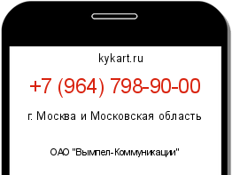 Информация о номере телефона +7 (964) 798-90-00: регион, оператор