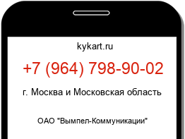 Информация о номере телефона +7 (964) 798-90-02: регион, оператор