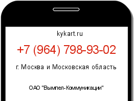Информация о номере телефона +7 (964) 798-93-02: регион, оператор