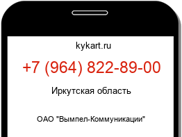 Информация о номере телефона +7 (964) 822-89-00: регион, оператор