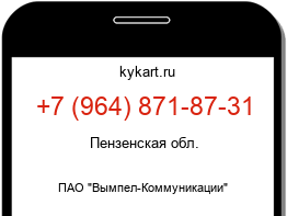 Информация о номере телефона +7 (964) 871-87-31: регион, оператор