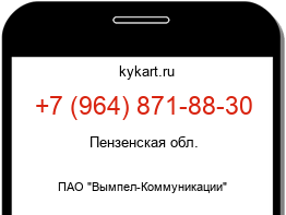 Информация о номере телефона +7 (964) 871-88-30: регион, оператор