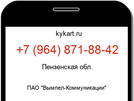 Информация о номере телефона +7 (964) 871-88-42: регион, оператор