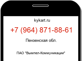 Информация о номере телефона +7 (964) 871-88-61: регион, оператор