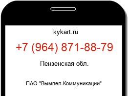 Информация о номере телефона +7 (964) 871-88-79: регион, оператор