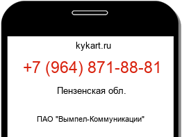 Информация о номере телефона +7 (964) 871-88-81: регион, оператор