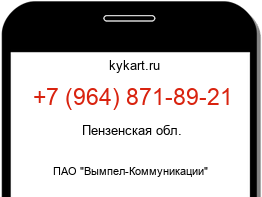 Информация о номере телефона +7 (964) 871-89-21: регион, оператор